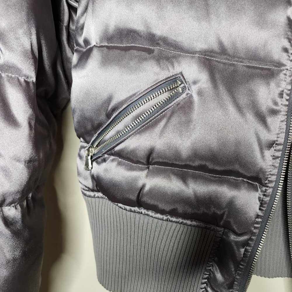 Express Puffed Silver-Grey Winter Jacket Size L W… - image 5